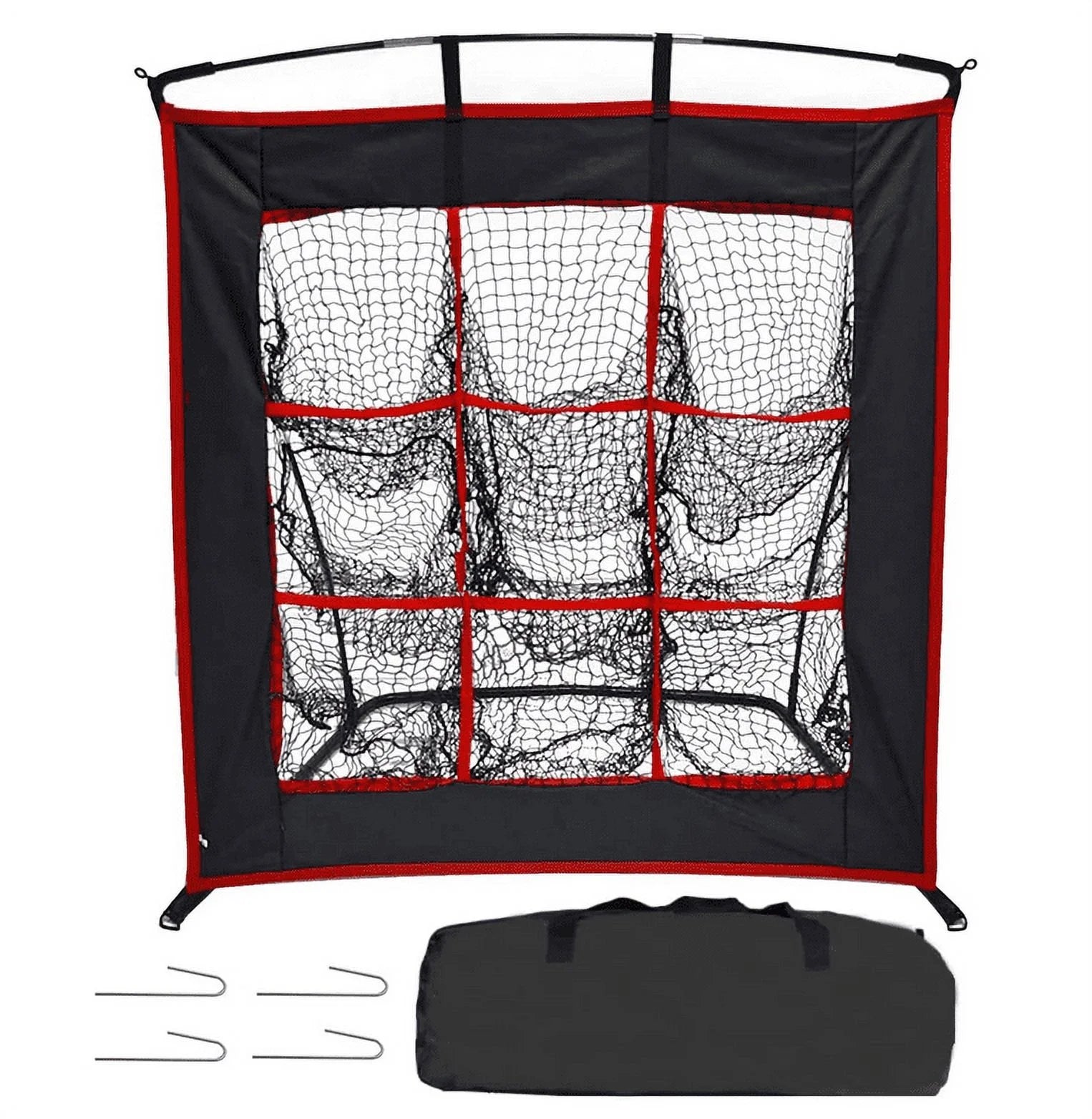 Strike Zone Baseball Softball Pitching Net - Heavy Duty 9 Hole Pitching Net