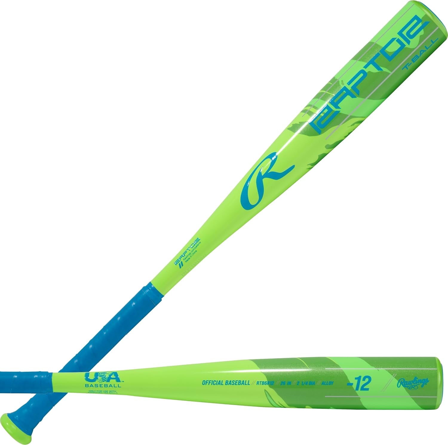 Boy'S  | Raptor T-Ball Bat | USA | -12 Drop | 2 1/4" Barrel | 1 Pc. Aluminum