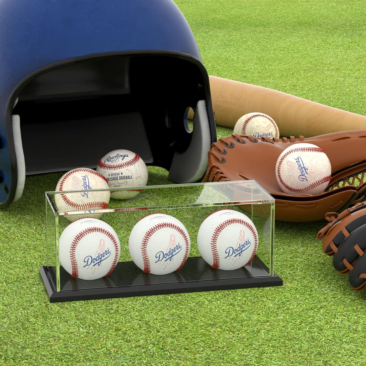 Baseballs Memorabilia Display Cases,Acrylic Cube Baseball Box with Black Base,Uv Protection Baseball Organize Stand for Official Size Ball