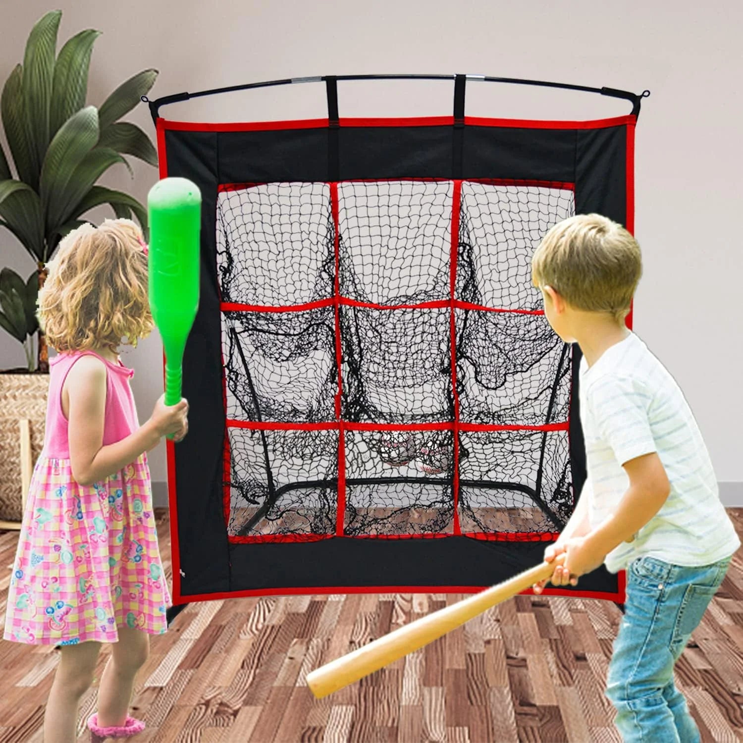 Strike Zone Baseball Softball Pitching Net - Heavy Duty 9 Hole Pitching Net