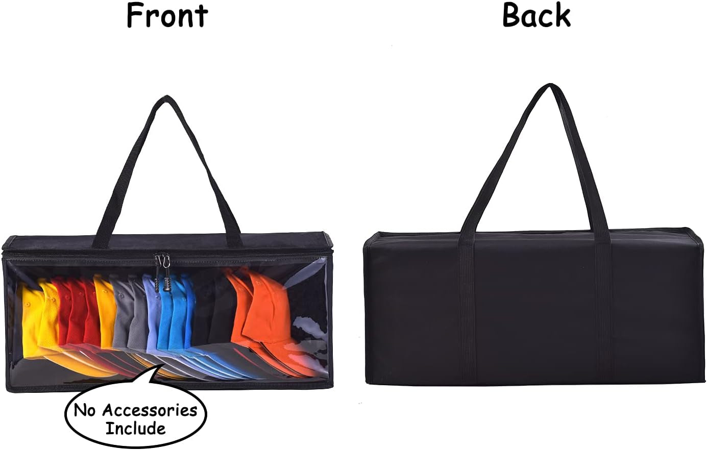 Hat Bag, Durable Dust Proof Baseball Cap Storage Bag, Holds up to 19 Hats, Toy Storage Bag, Towel Storage Bag, Book Storage Bag, Multi-Function Storage Bag. (2-Pack:Black)