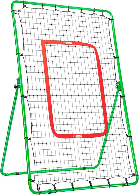 Pitchback Baseball Rebounder, Softball Lacrosse Pitch Return Trainer Rebound Net, Angle Adjustable for Grounders and Pop Flies, 6 X 3.6 Feet