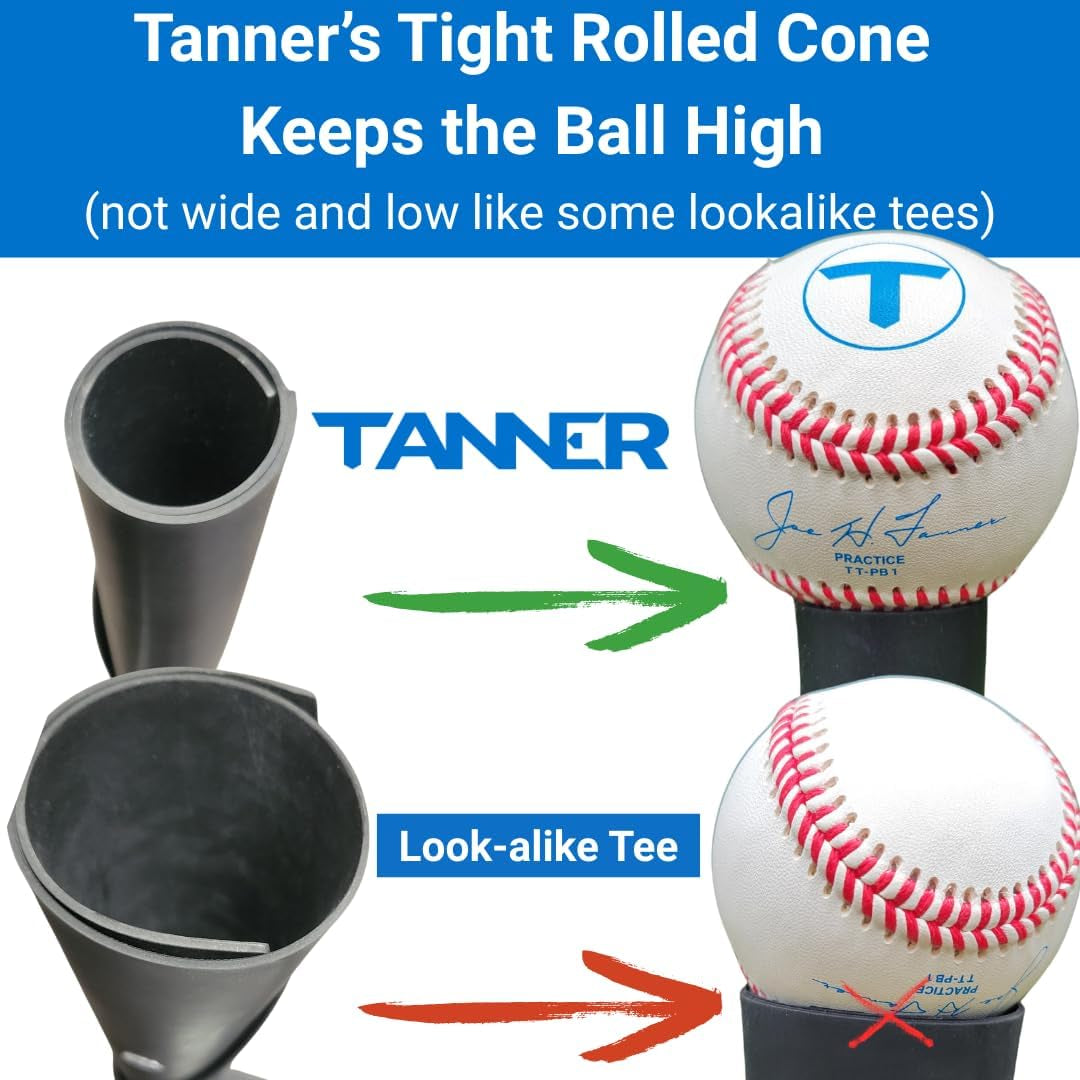 Tee the Original Batting Tee – Adjustable Pro Hitting Tee for Baseball & Softball, Steel Shaft, Composite Base, Hand-Rolled Rubber Top, 26"-43" Height