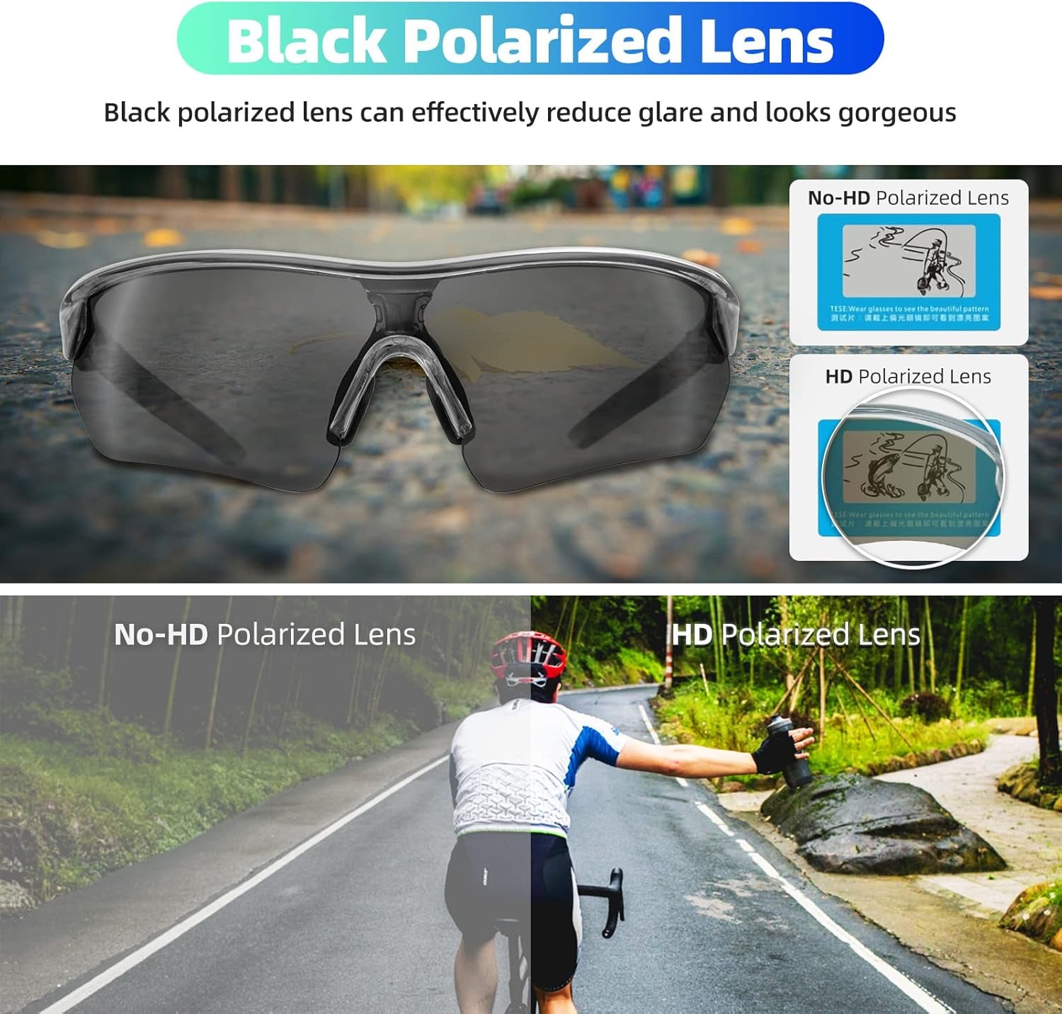 Polarized Sports Sunglasses with 1 or 5 Lenses,Men Women Youth Cycling Sun Glasses for Running Baseball Golf Driving Fishing