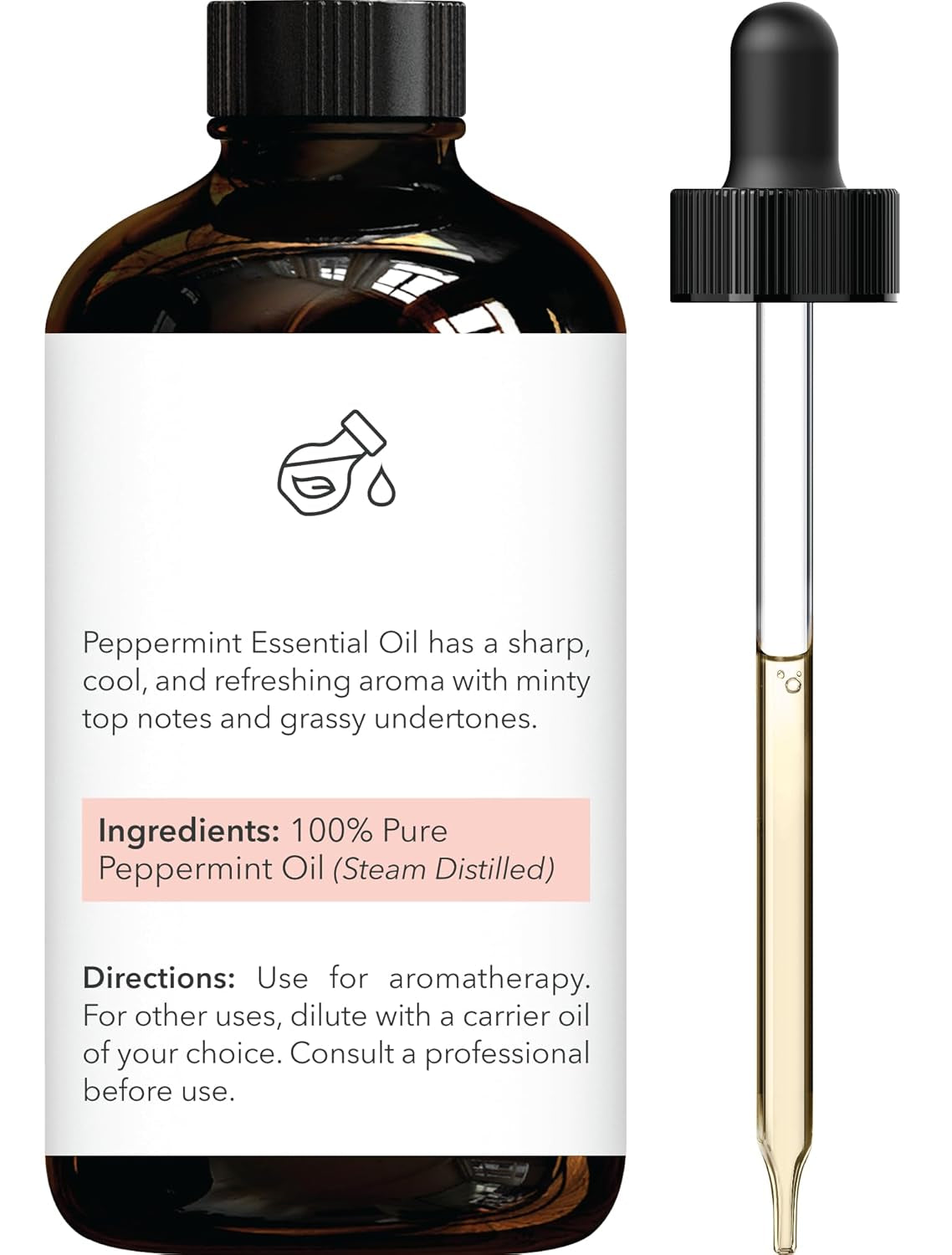 Peppermint Essential Oil - Huge 4 Fl Oz - 100% Pure and Natural - Premium Grade with Dropper - for Aromatherapy and Diffuser