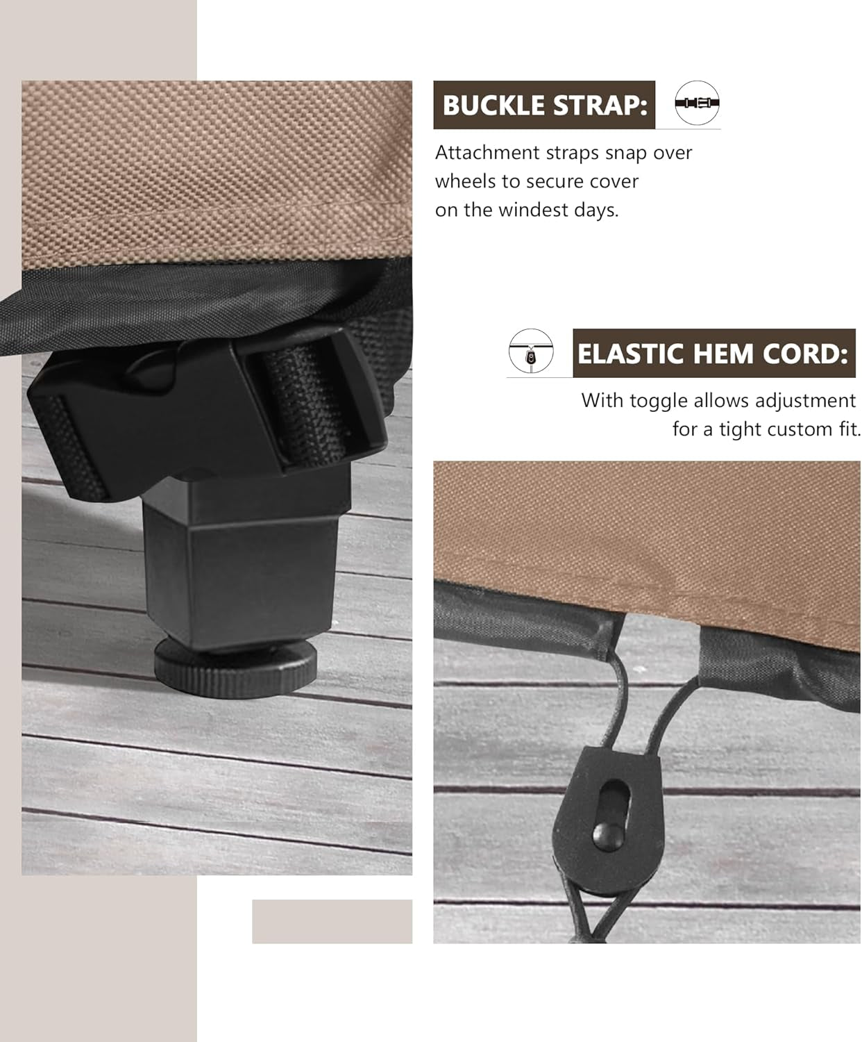 Rectangular Gas Fire Pit Table Cover 48X28 Inch Waterproof Heavy Duty Firepit Cover