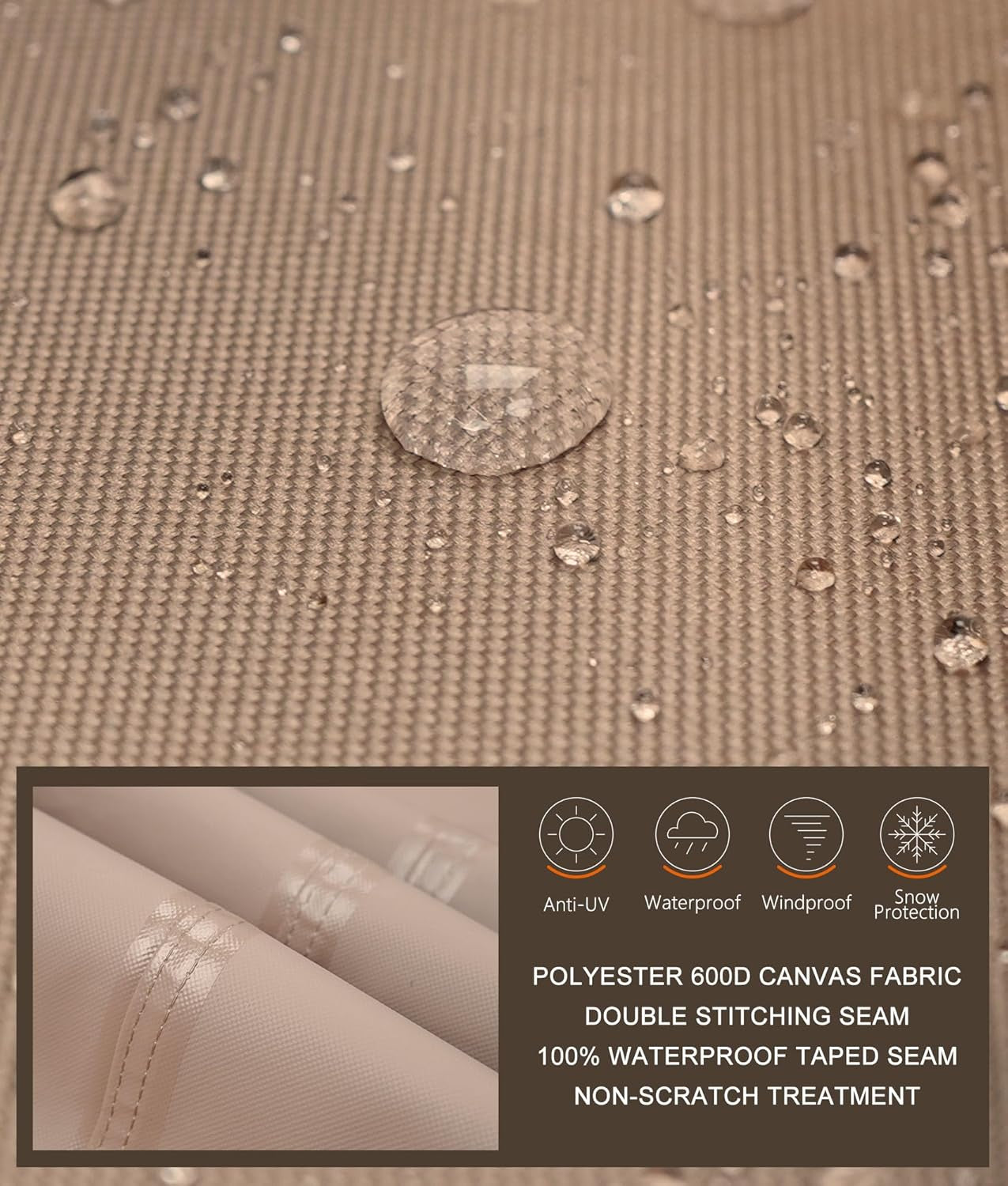 Rectangular Gas Fire Pit Table Cover 48X28 Inch Waterproof Heavy Duty Firepit Cover