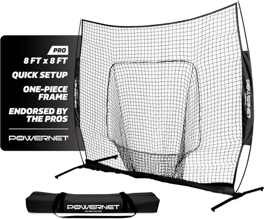 Pro One Piece Softball Baseball Net, Portable Baseball Training Equipment, Hitting, Throwing & Pitching Net with Carrying Bag