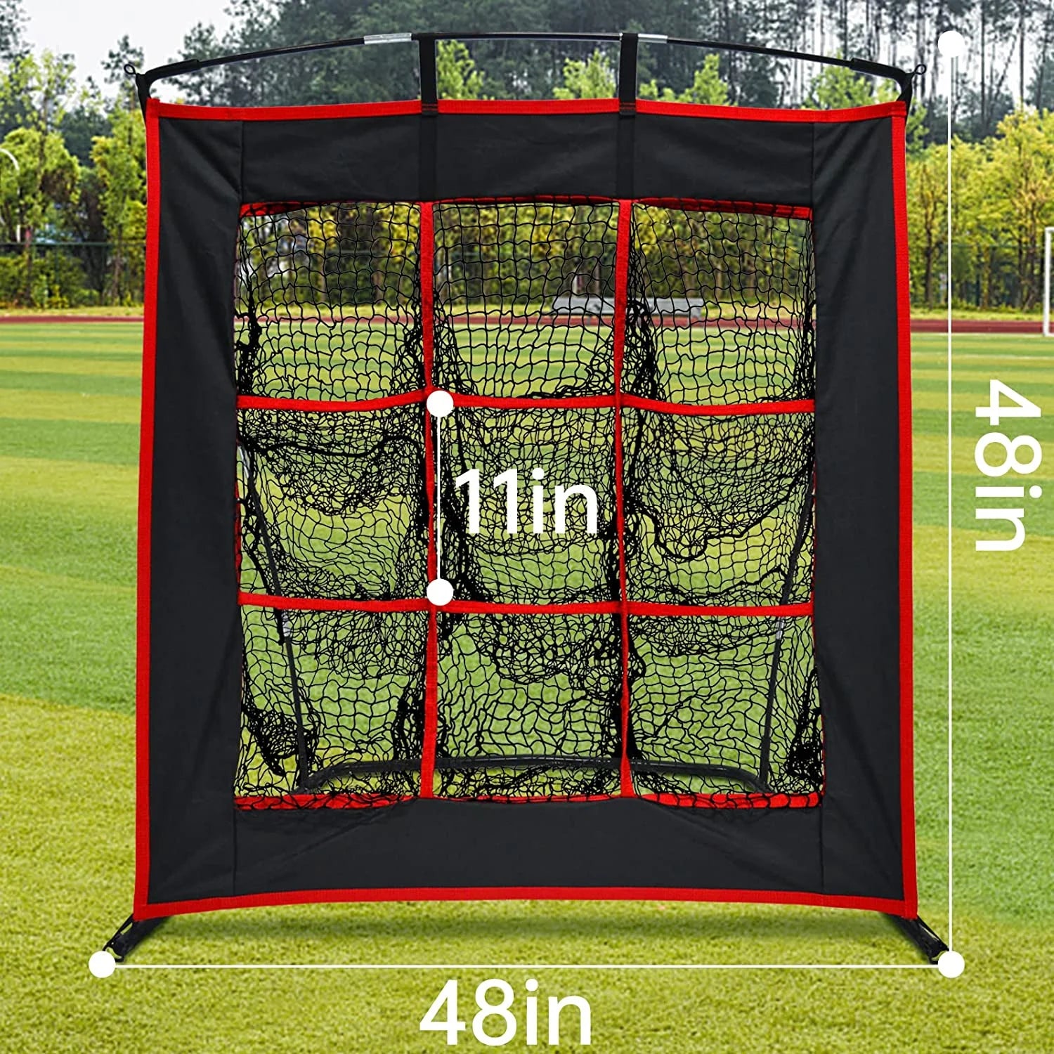 Strike Zone Baseball Softball Pitching Net - Heavy Duty 9 Hole Pitching Net