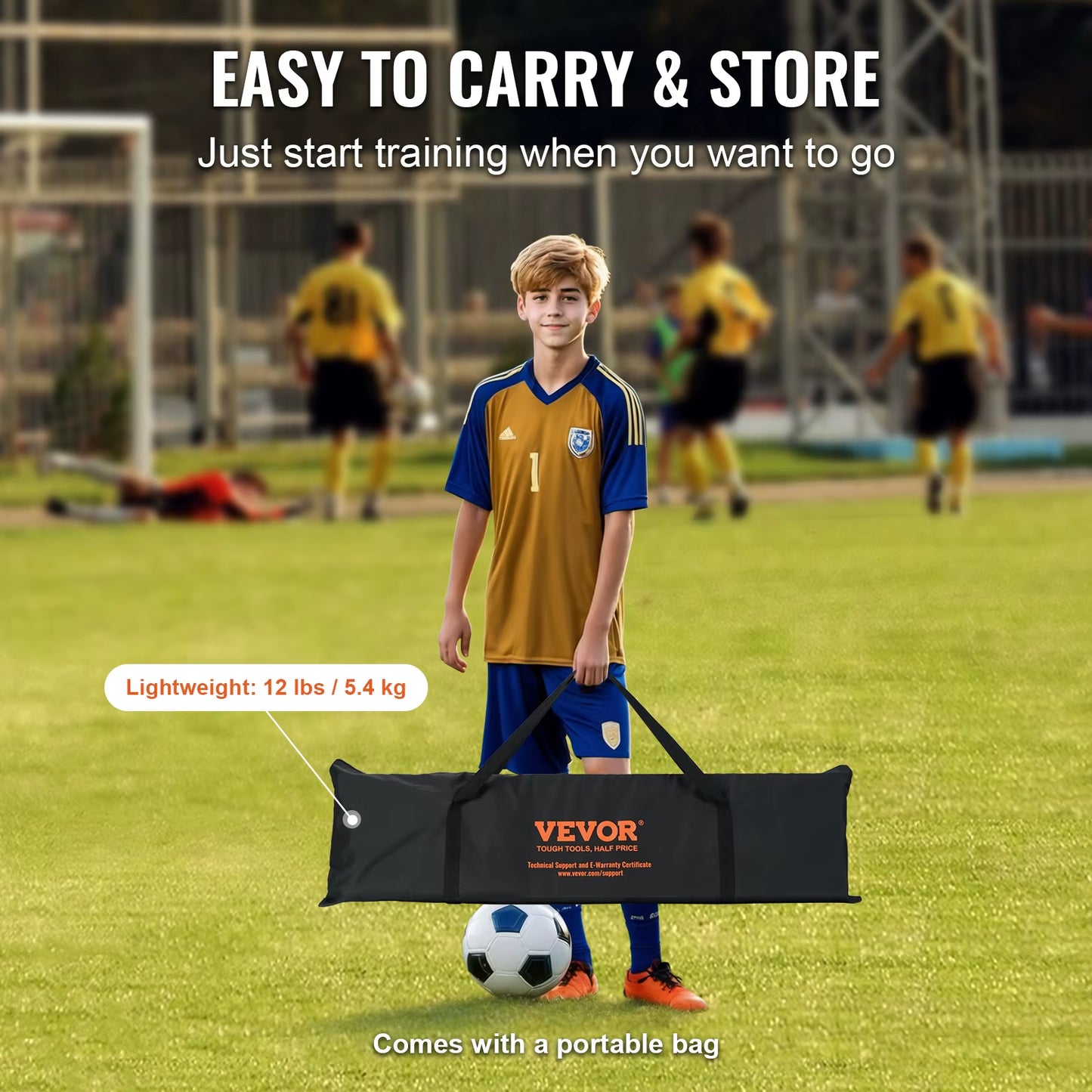 Succebuy Soccer Trainer 2 in 1 Rebounder Net Iron Soccer Practice Equipment Sports Football Rebounder Wall Forteam Solo Training