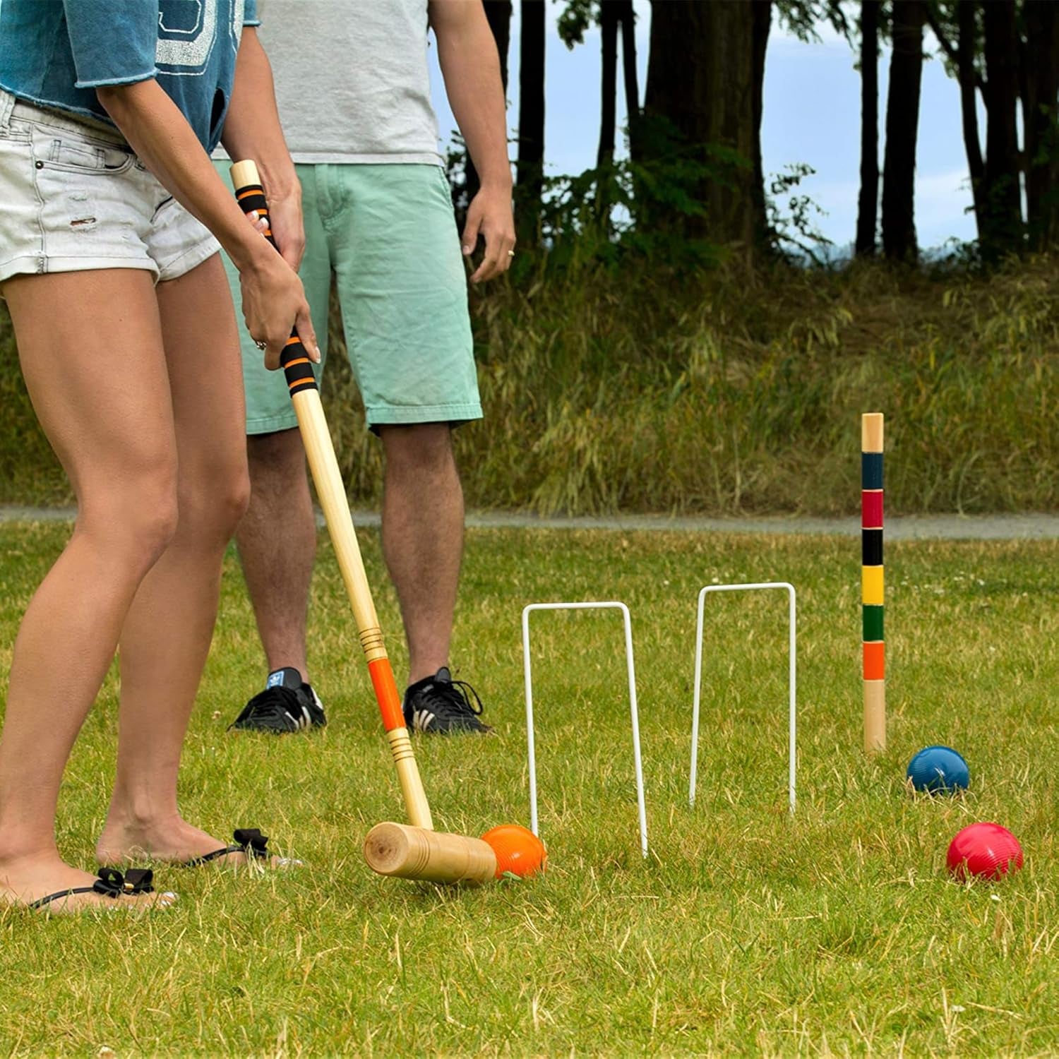 6-Player Champions Croquet Set with Soft Grip Handles Medium