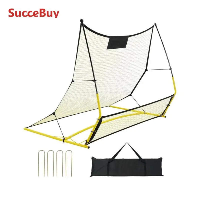 Succebuy Soccer Trainer 2 in 1 Rebounder Net Iron Soccer Practice Equipment Sports Football Rebounder Wall Forteam Solo Training