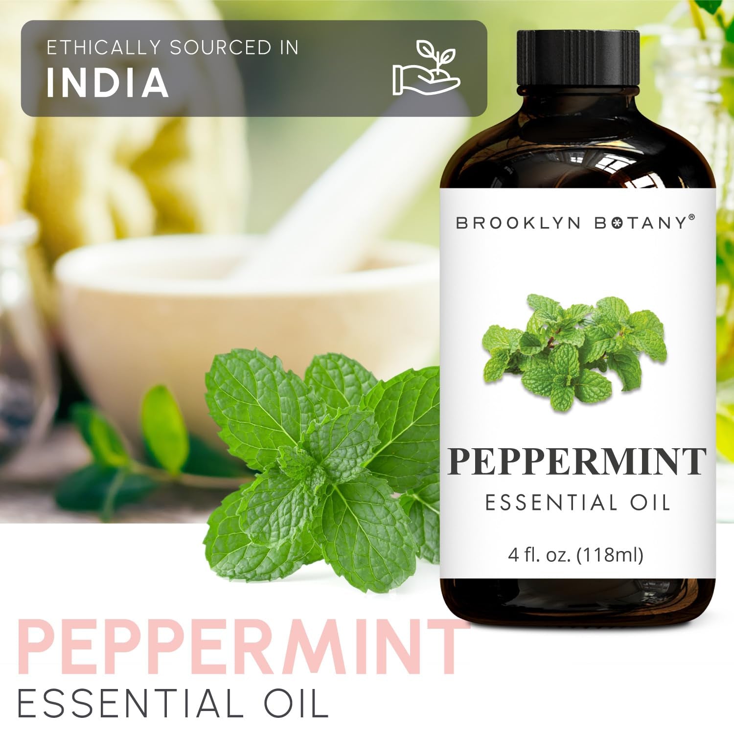 Peppermint Essential Oil - Huge 4 Fl Oz - 100% Pure and Natural - Premium Grade with Dropper - for Aromatherapy and Diffuser
