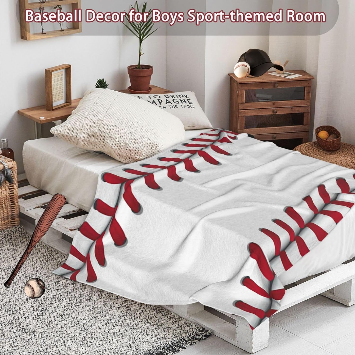 Baseball Blanket Baseball Gifts for Boys 8-12 Baseball Team Coach Gifts Fleece Throw Blanket Kids Men Baseball Lover for Birthday Christmas(40"X50", Baseball)
