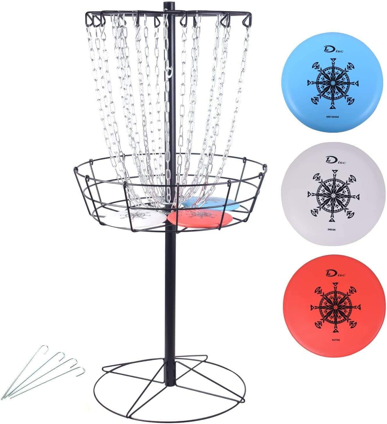 Disc Golf Basket Portable Metal Disc Golf Target Flying Disc Golf Practice Basket Indoor & Outdoor