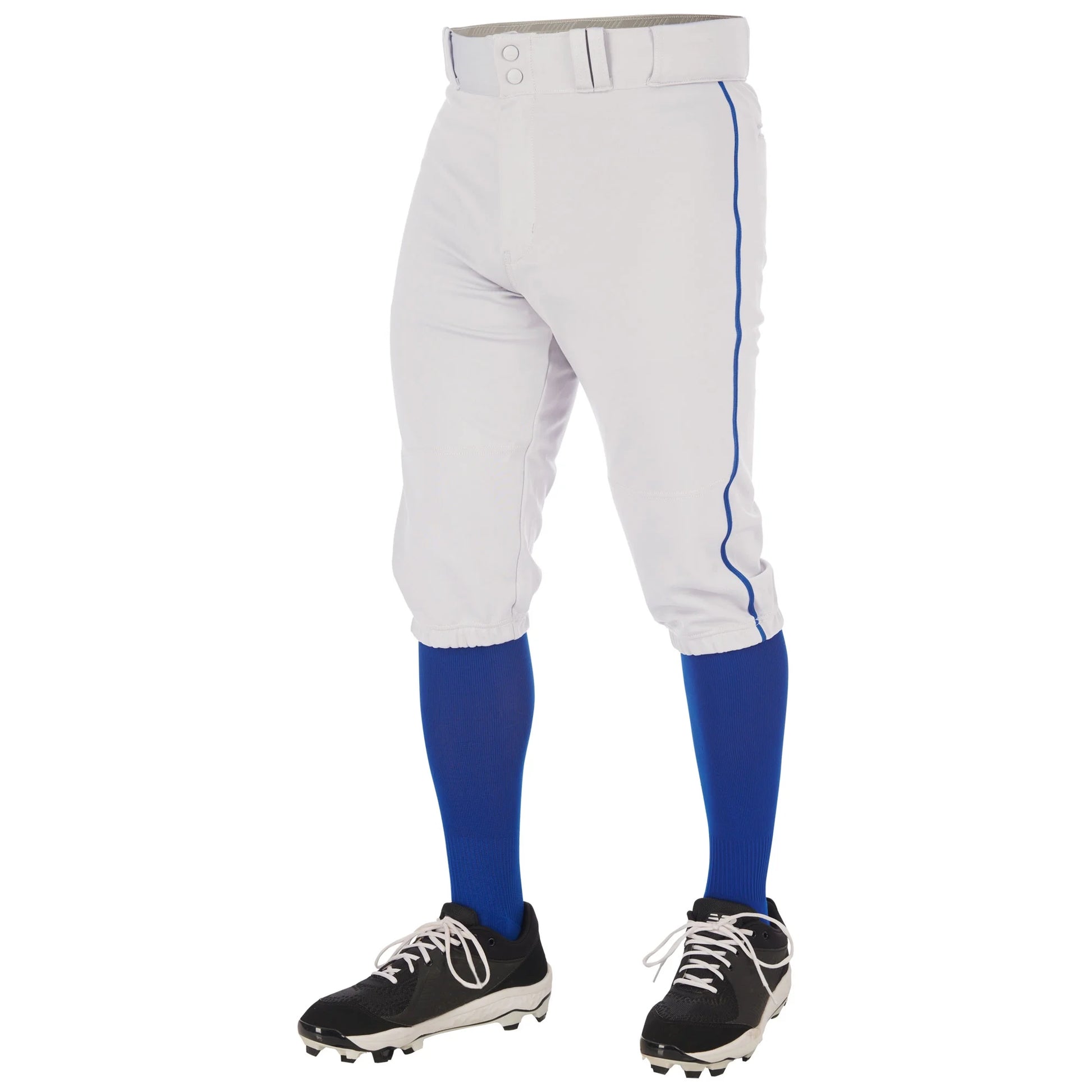 Triple Crown 2.0 Baseball Knickers with Braid, Youth Small, White, Royal