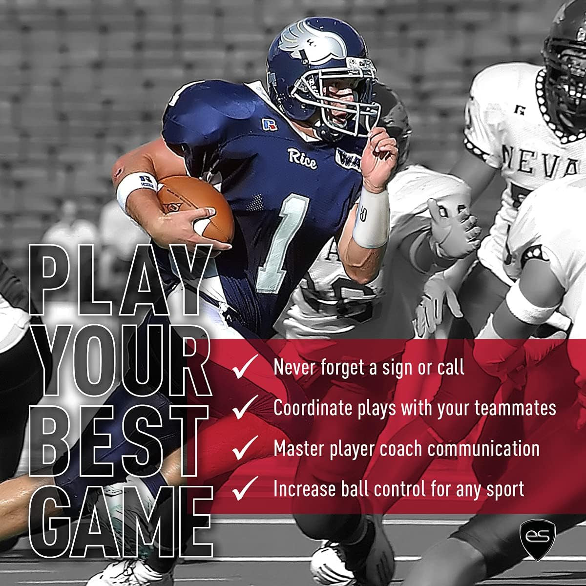 Wrist Coach - Football QB Wristband for Plays, Quarterback Playbook - Arm Sleeve for Baseball, Softball Signs 3 Sheets