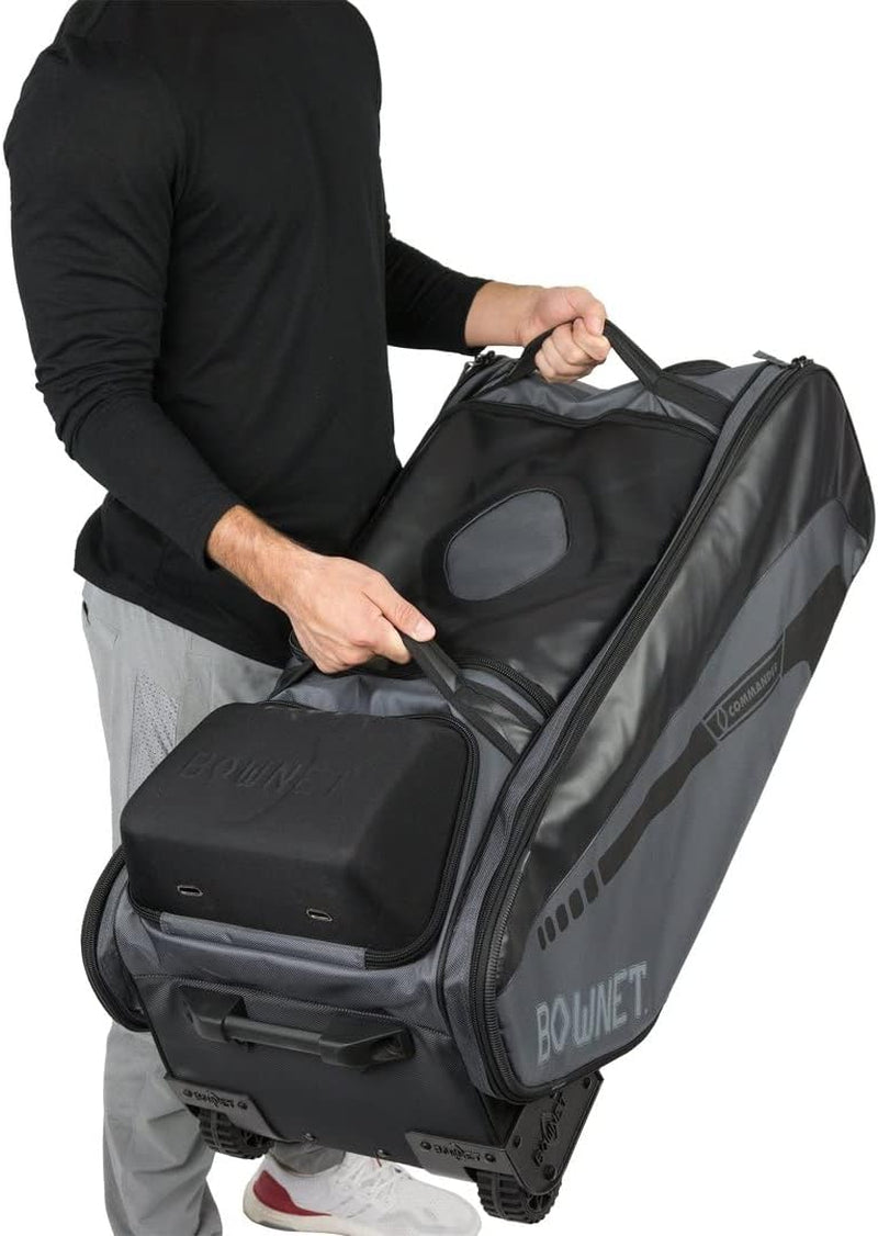 Cadet and Catcher Bag with Wheels and 14 Different Pockets- Softball & Baseball Catchers Bag - Youth Players & Coaches Equipment Gear Bag