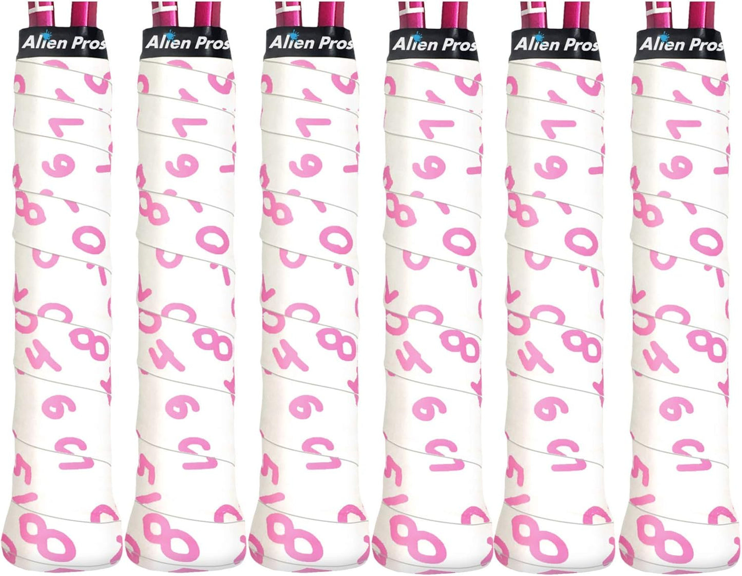 Tennis Racket Grip Tape (6 Grips) Precut & Dry Feel Tennis Grip Designer Overgrip for High Performance