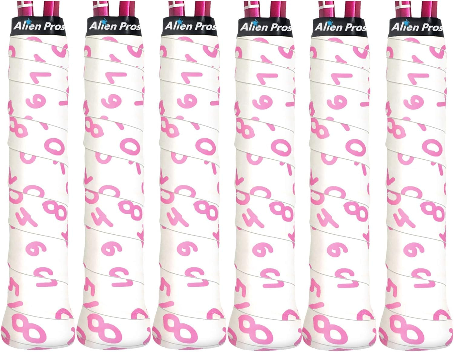 Tennis Racket Grip Tape (6 Grips) Precut & Dry Feel Tennis Grip Designer Overgrip for High Performance