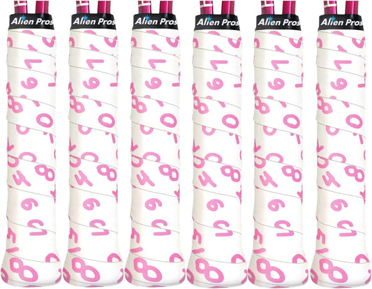 Tennis Racket Grip Tape (6 Grips) Precut & Dry Feel Tennis Grip Designer Overgrip for High Performance