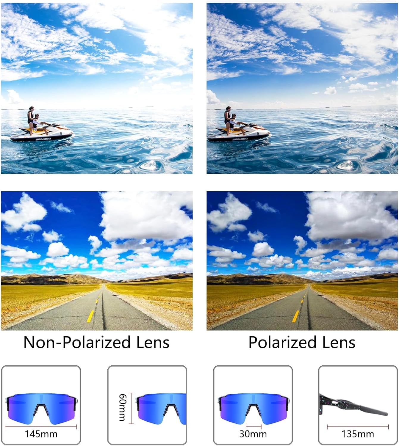 Cycling Sunglasses Polarized Sunglasses for Cycling Men Women with 1 Lens or 3 Interchangeable Lens Baseball Glasses