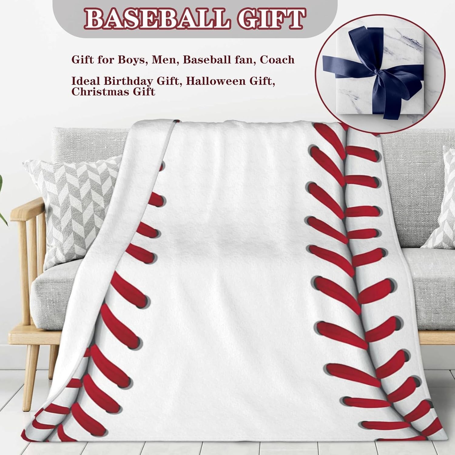 Baseball Blanket Baseball Gifts for Boys 8-12 Baseball Team Coach Gifts Fleece Throw Blanket Kids Men Baseball Lover for Birthday Christmas(40"X50", Baseball)
