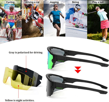 Cycling Glasses Sports Polarized Sunglasses for Men Women Riding Fishing Golf Baseball Running Glasses