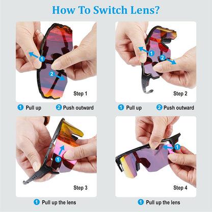 Cycling Glasses Sports Polarized Sunglasses for Men Women Riding Fishing Golf Baseball Running Glasses