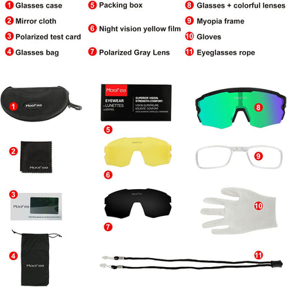 Cycling Glasses Sports Polarized Sunglasses for Men Women Riding Fishing Golf Baseball Running Glasses