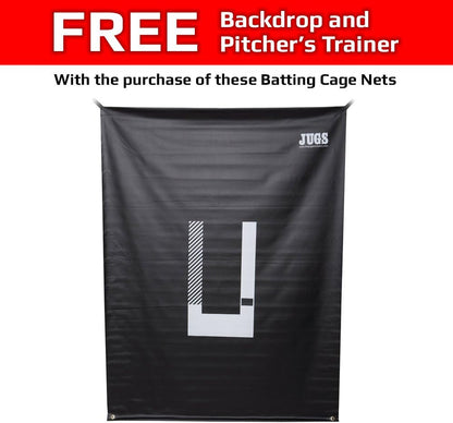 Batting Cage Nets: #60 Twisted Knotted Black Polyethylene. Heavy Duty, Commercial Grade