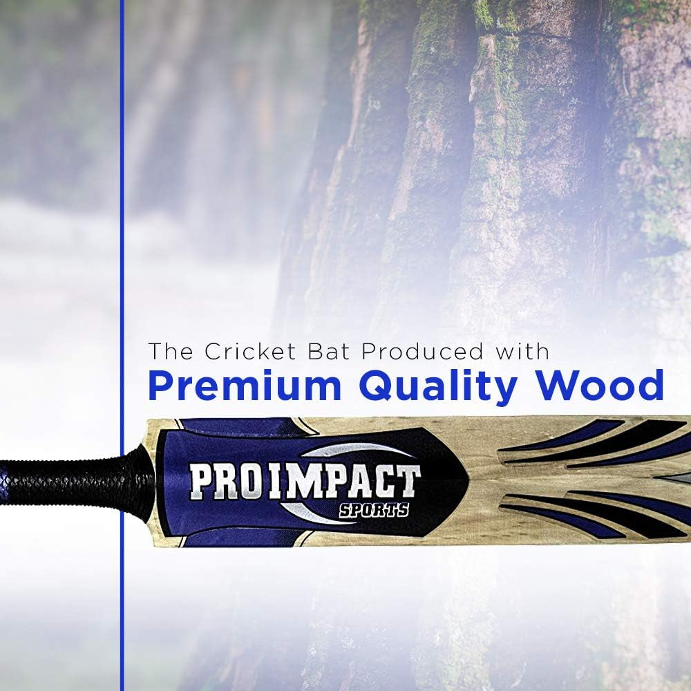 Tennis Ball Cricket Bat - Durable Rubber Sleeve Grip & Full Size Handcrafted in Wood - Ideal Training or Practice for Home or Club Play