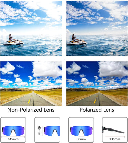 Cycling Sunglasses Polarized Sunglasses for Cycling Men Women with 1 Lens or 3 Interchangeable Lens Baseball Glasses