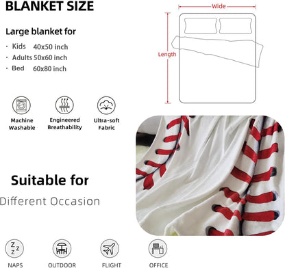 Baseball Blanket Baseball Gifts for Boys 8-12 Baseball Team Coach Gifts Fleece Throw Blanket Kids Men Baseball Lover for Birthday Christmas(40"X50", Baseball)